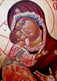 Mária a kis Jézussal keleti ikonon